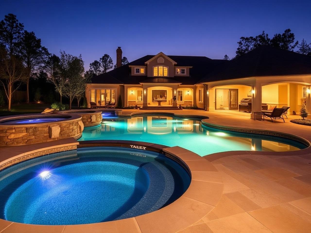 Piscine creusée avec spa intégré